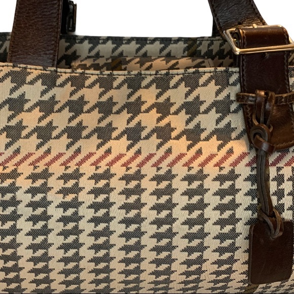 Ralph Lauren Houndstooth Cinch Tote Bag - Picture 2 of 12